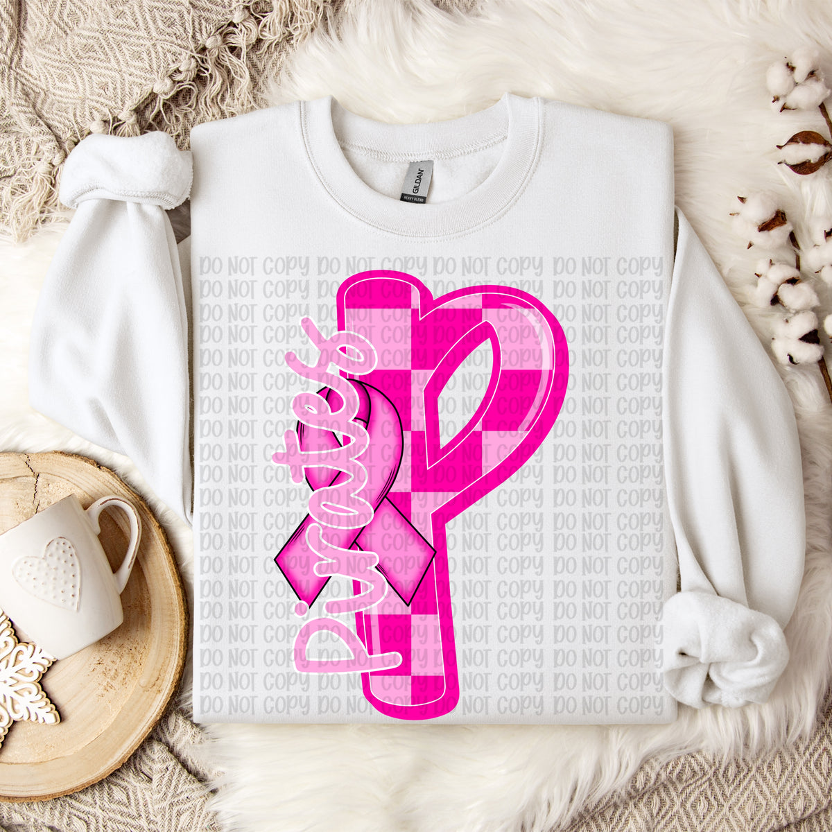 Pirates checker breast cancer mascot (VP) DTF transfer