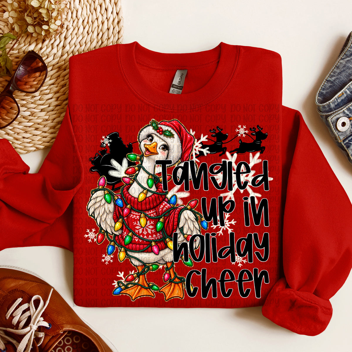 Tangled up in holiday cheer BLACK (VP) DTF Transfer