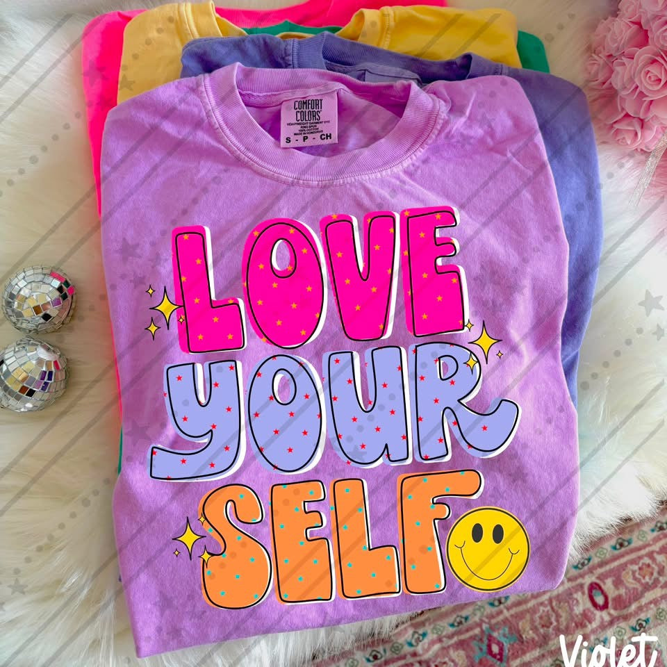 Love your self pink purple and orange (Carter) DTF Transfer