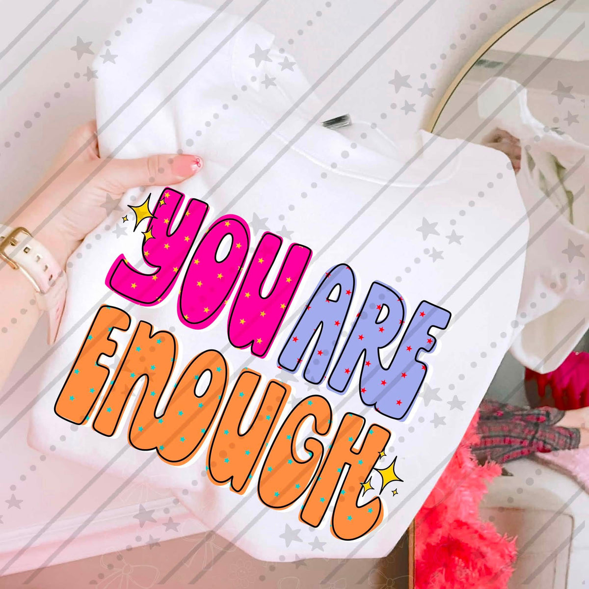 You are enough pink purple and orange (Carter) DTF Transfer
