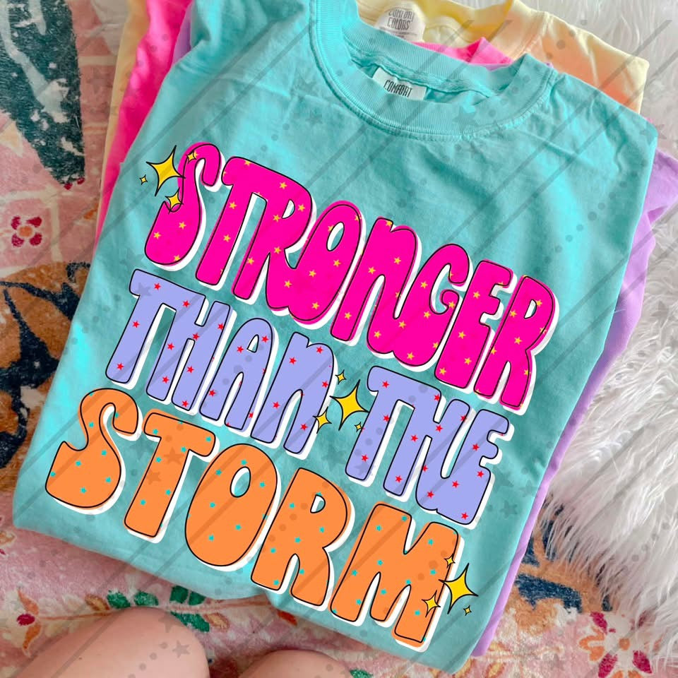 Stronger than the storm pink purple and orange (Carter) DTF Transfer
