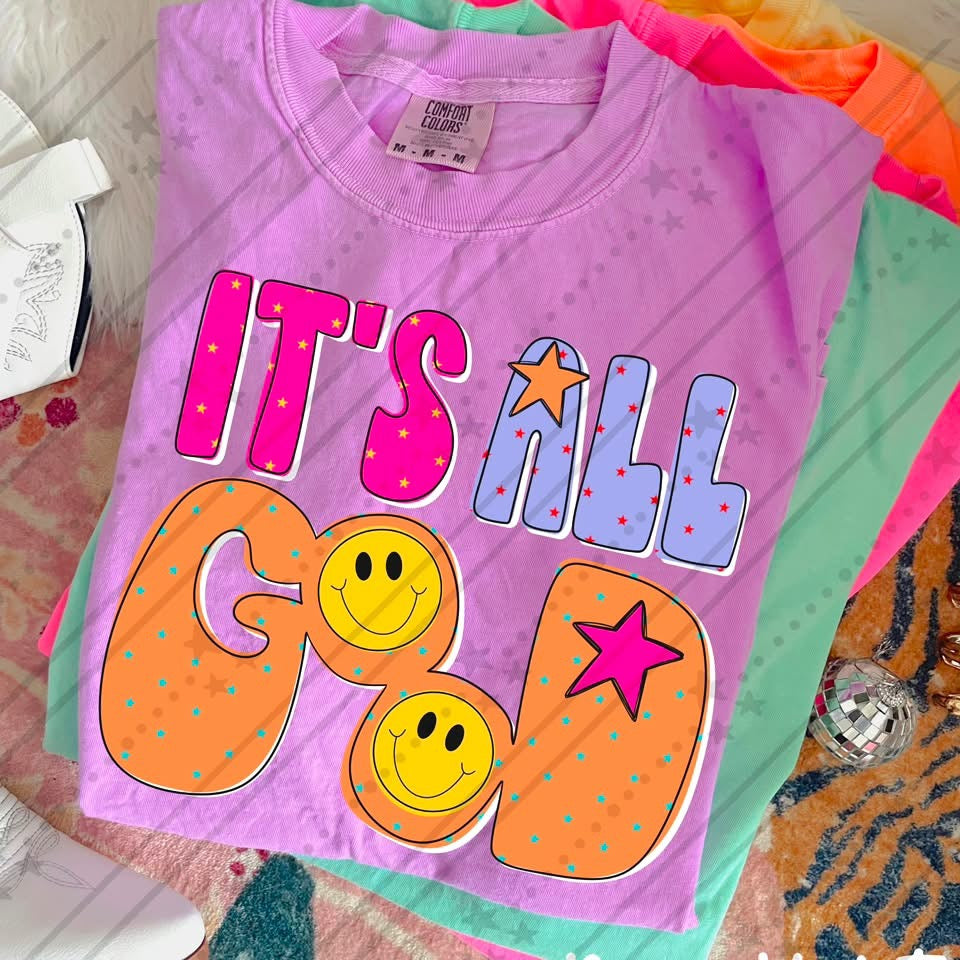It's all good pink purple and orange (Carter) DTF Transfer