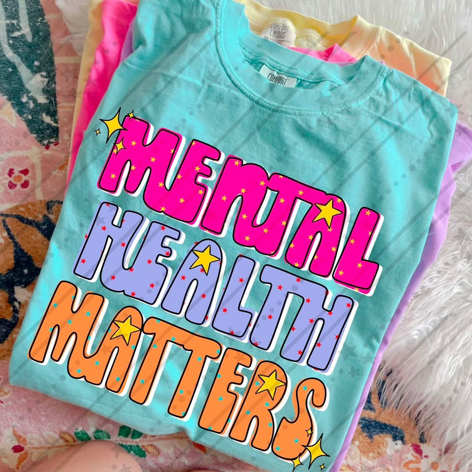 Mental health matters pink purple and orange (Carter) DTF Transfer