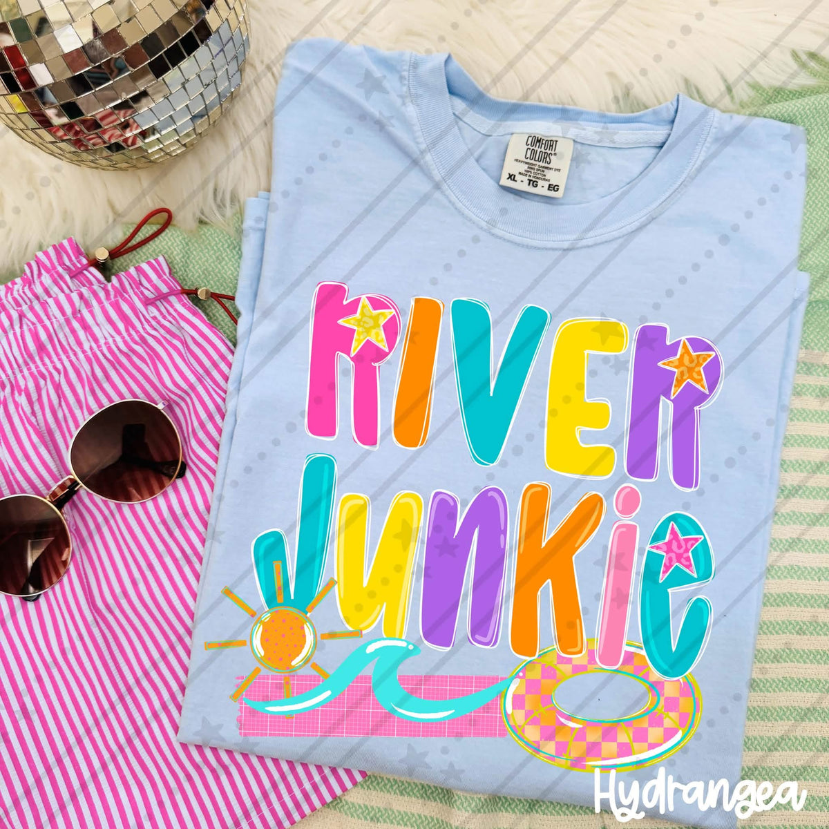River junkie white outline (Carter) DTF Transfer
