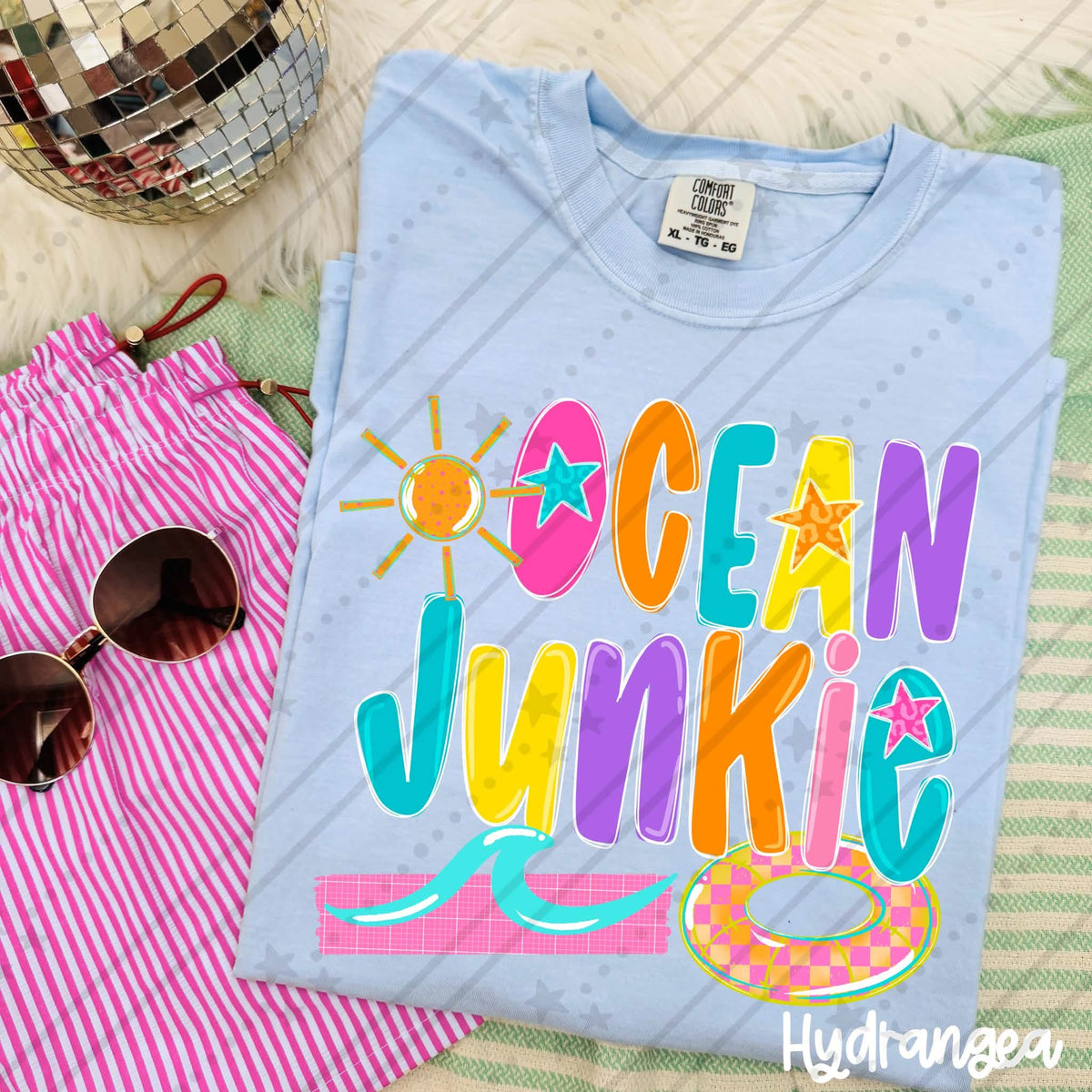 Ocean junkie white outline (Carter) DTF Transfer