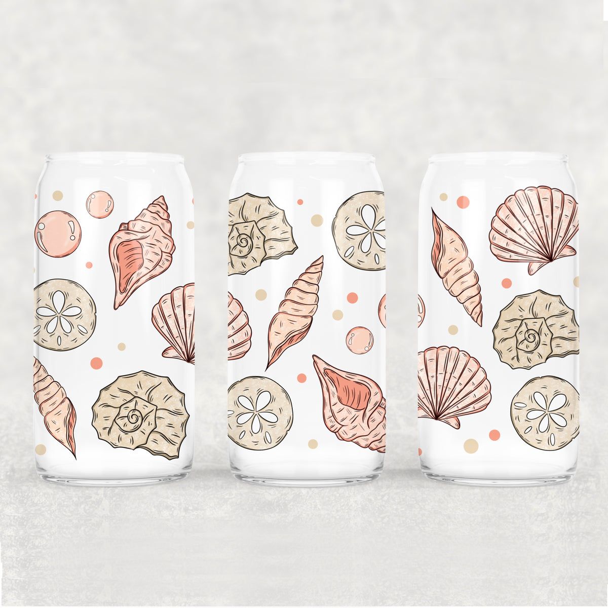 1399 light colored sea shells (CSC) UV DTF WRAP