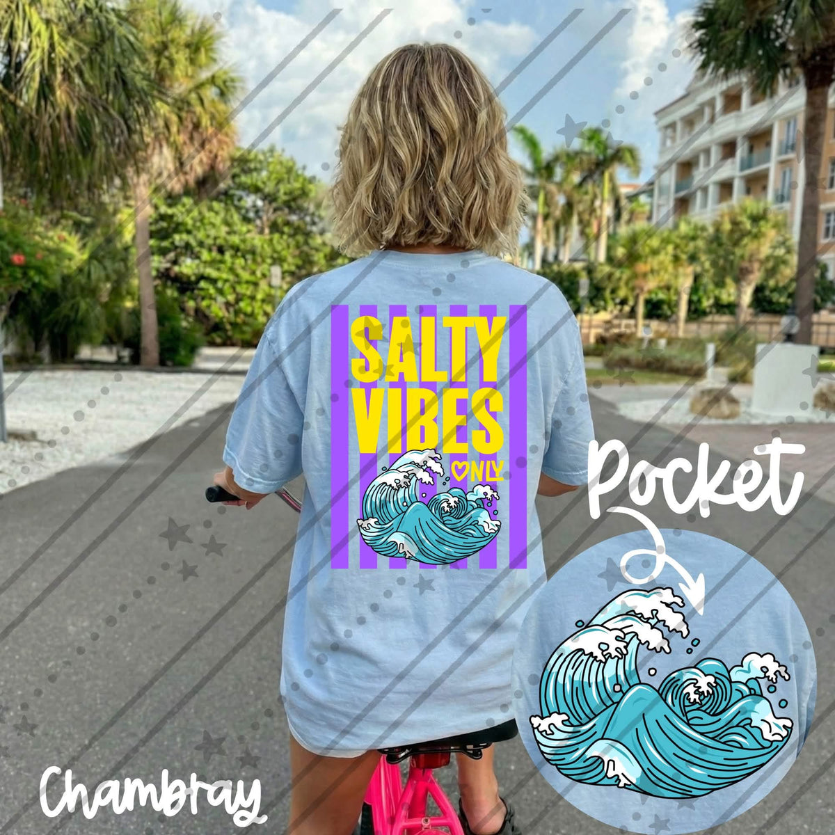 Salty vibes waves (FRONT ONLY) (Carter) DTF Transfer