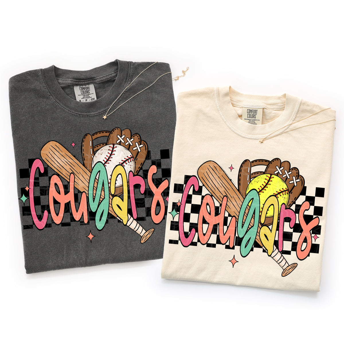 Cougars COLORFUL font baseball (Virgo) DTF Transfer