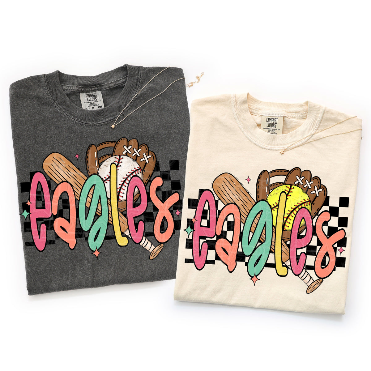 Eagles COLORFUL font softball (Virgo) DTF Transfer