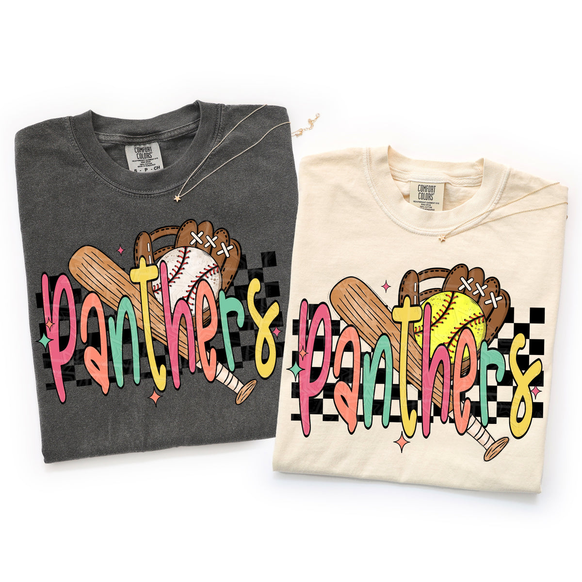 Panthers COLORFUL font softball (Virgo) DTF Transfer