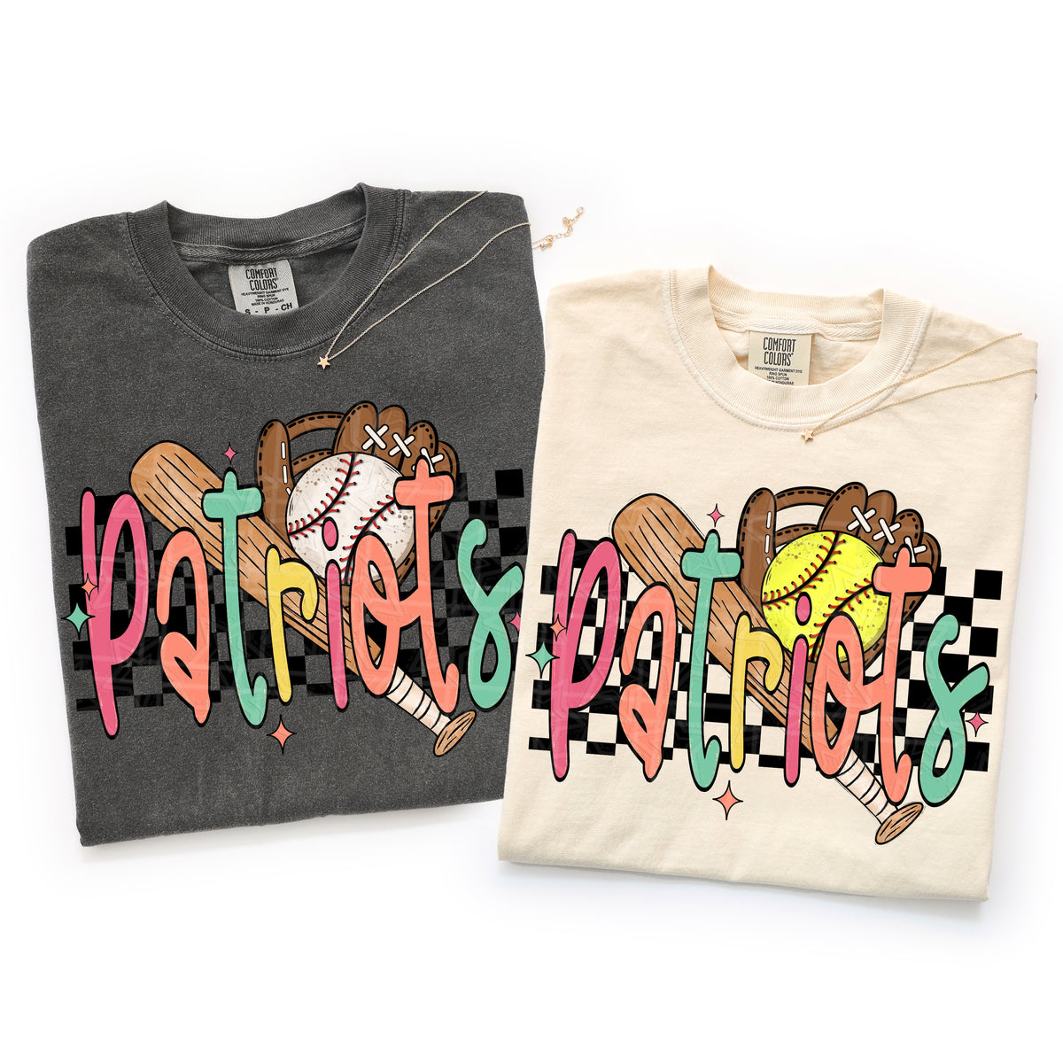 Patriots COLORFUL font softball (Virgo) DTF Transfer