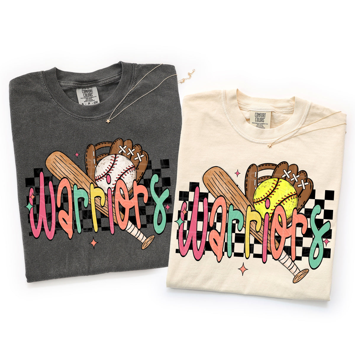 Warriors COLORFUL font softball (Virgo) DTF Transfer