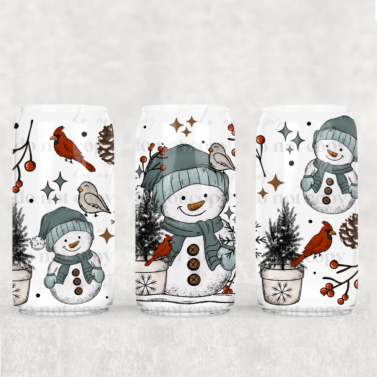 1418 snowman with plant (CSC) UV DTF WRAP