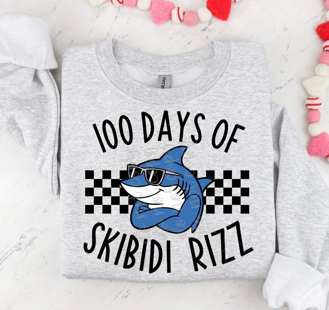 100 Days Of Skibidi Rizz (Parkers) 78546 DTF Transfer