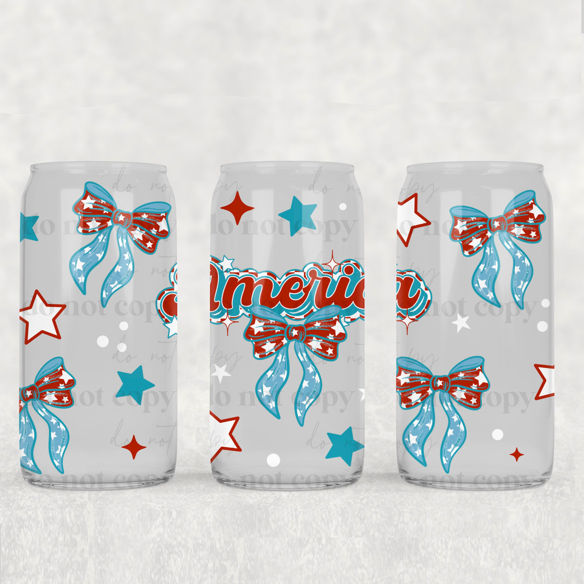 1498 america with blue bow (CSC) UV DTF WRAP