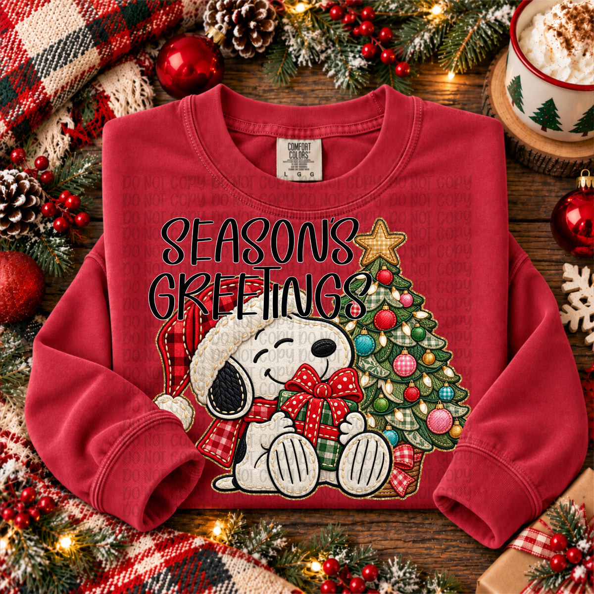Seasons Greetings Snoop holding presents (VP) DTF Transfer