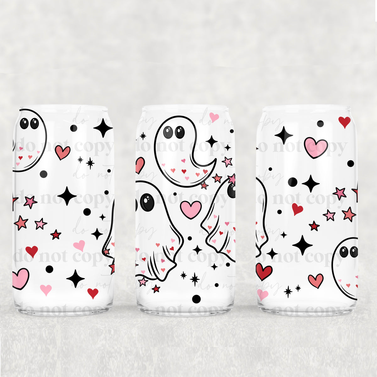 1511 ghost with stars and hearts (CSC) UV DTF WRAP