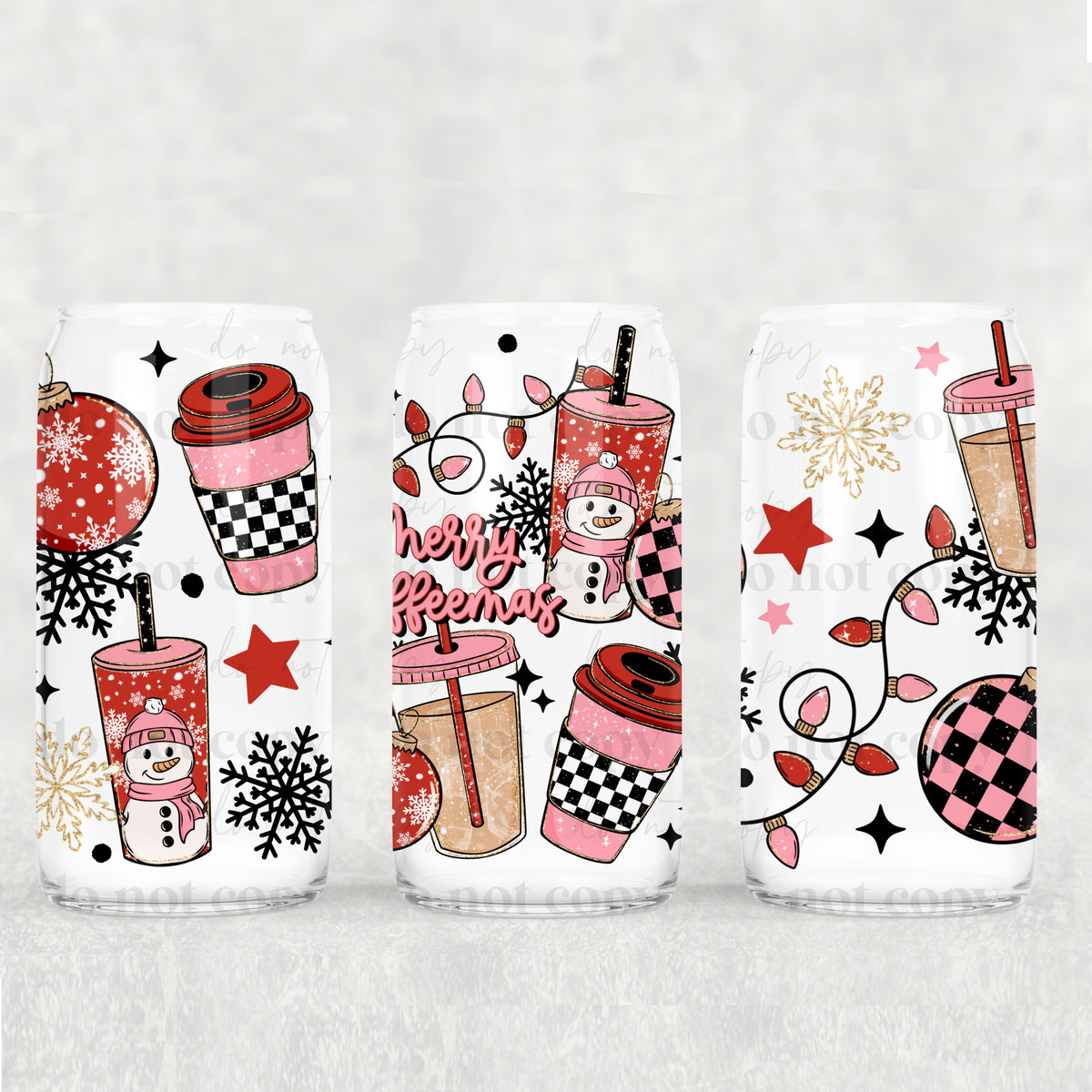merry christmas pink 1542(CSC) UV DTF WRAP