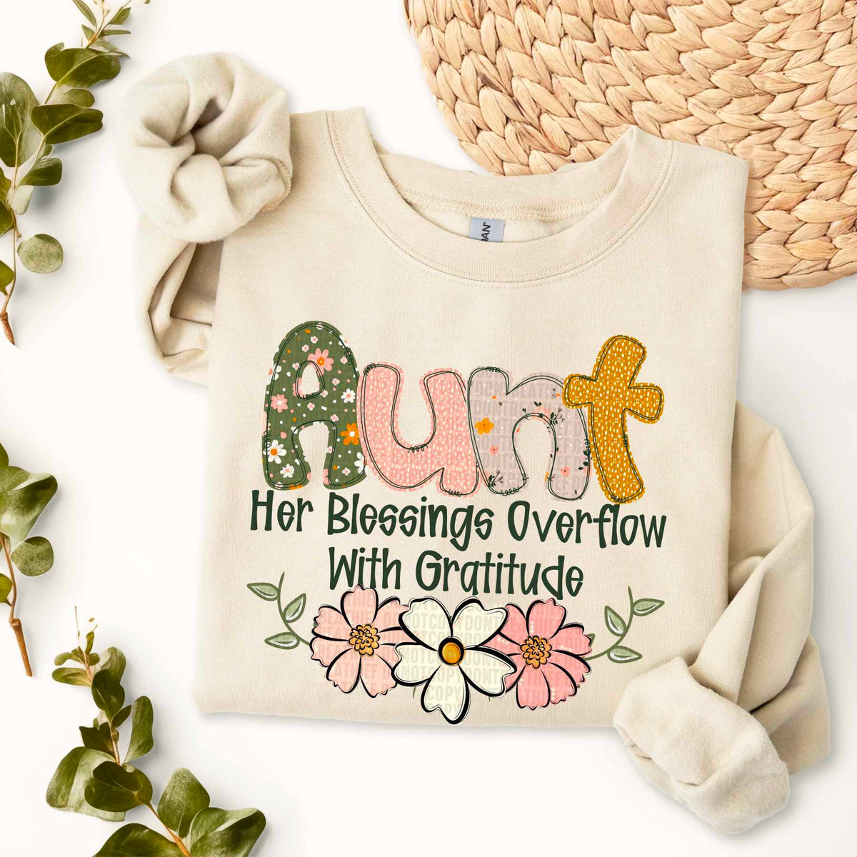 Aunt Her Blessings Overflow With Gratitude (SDD) 78073 DTF Transfer