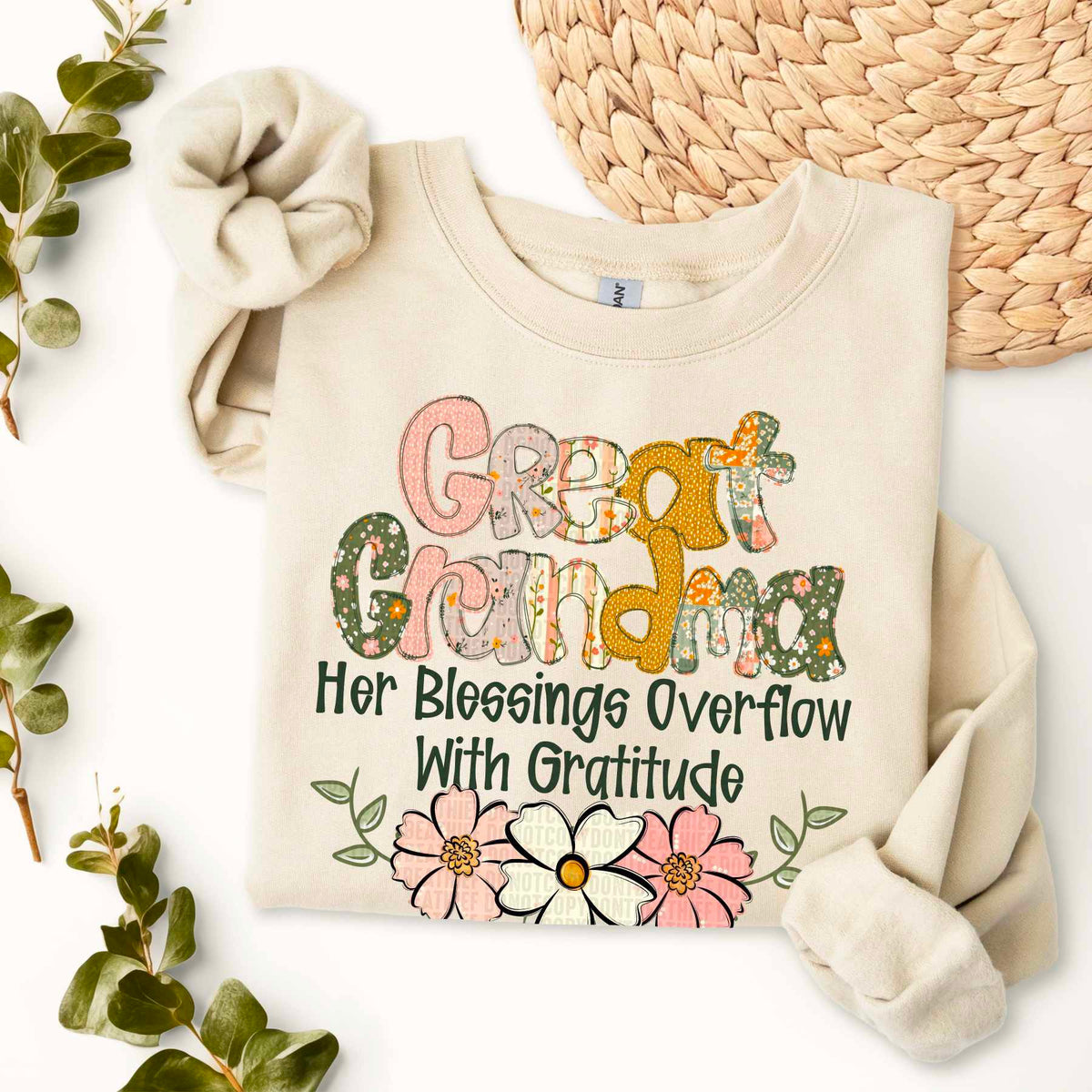 Great grandma Her Blessings Overflow With Gratitude (SDD) 78074 DTF Transfer