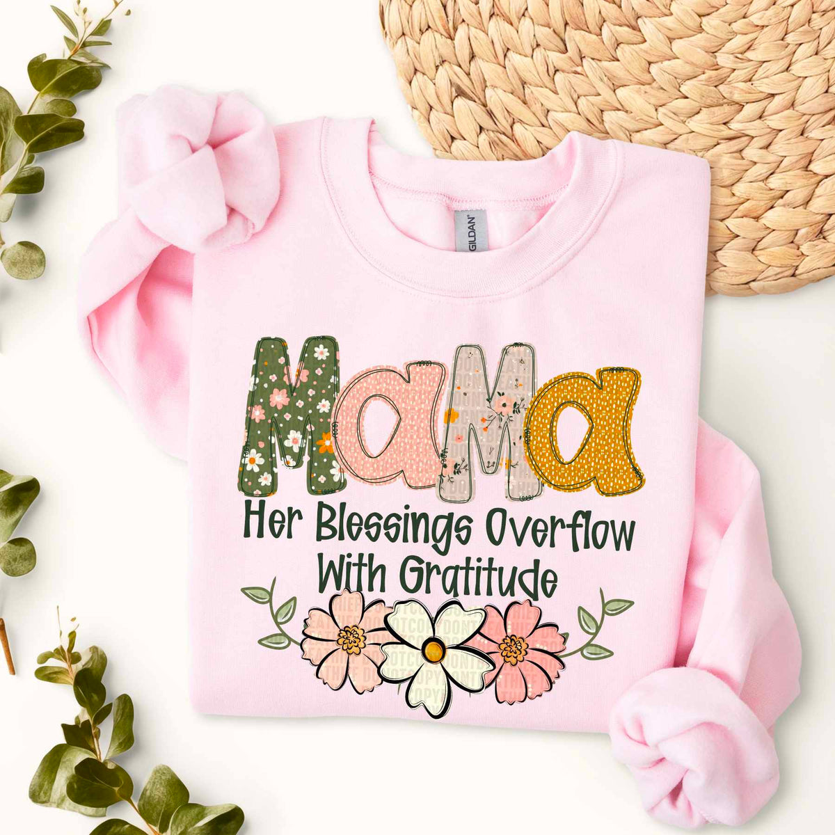 mama Her Blessings Overflow With Gratitude (SDD) 78078 DTF Transfer