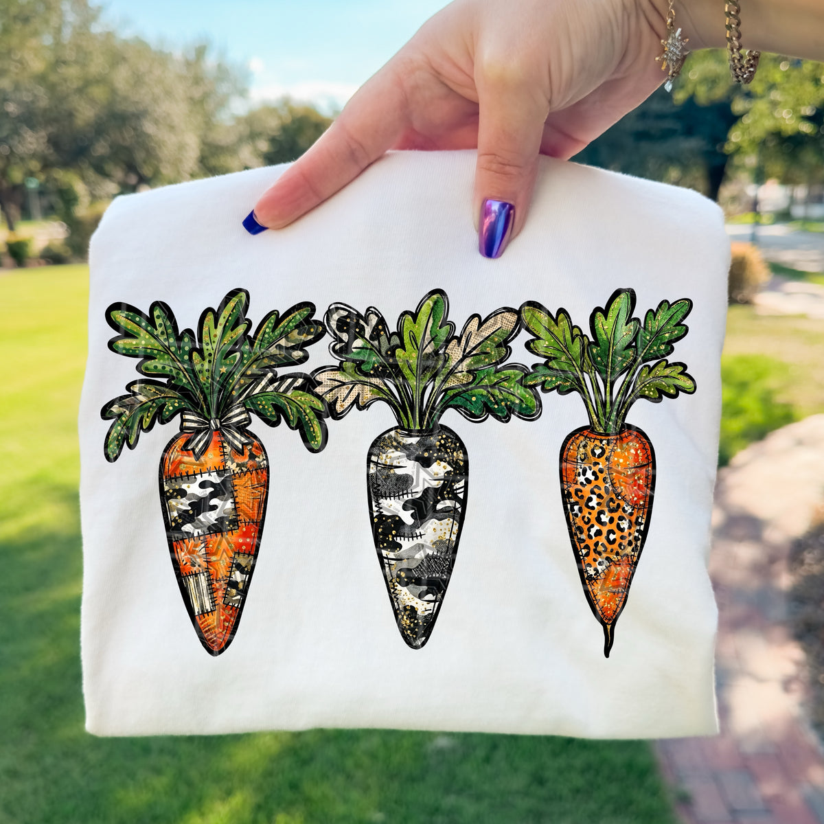 Faux patchwork full camo carrot (Virgo) DTF Transfer