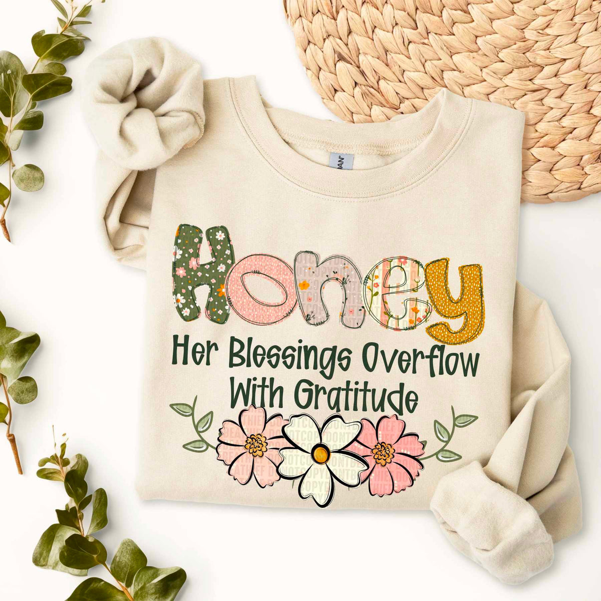 Honey Her Blessings Overflow With Gratitude (SDD) 78085 DTF Transfer