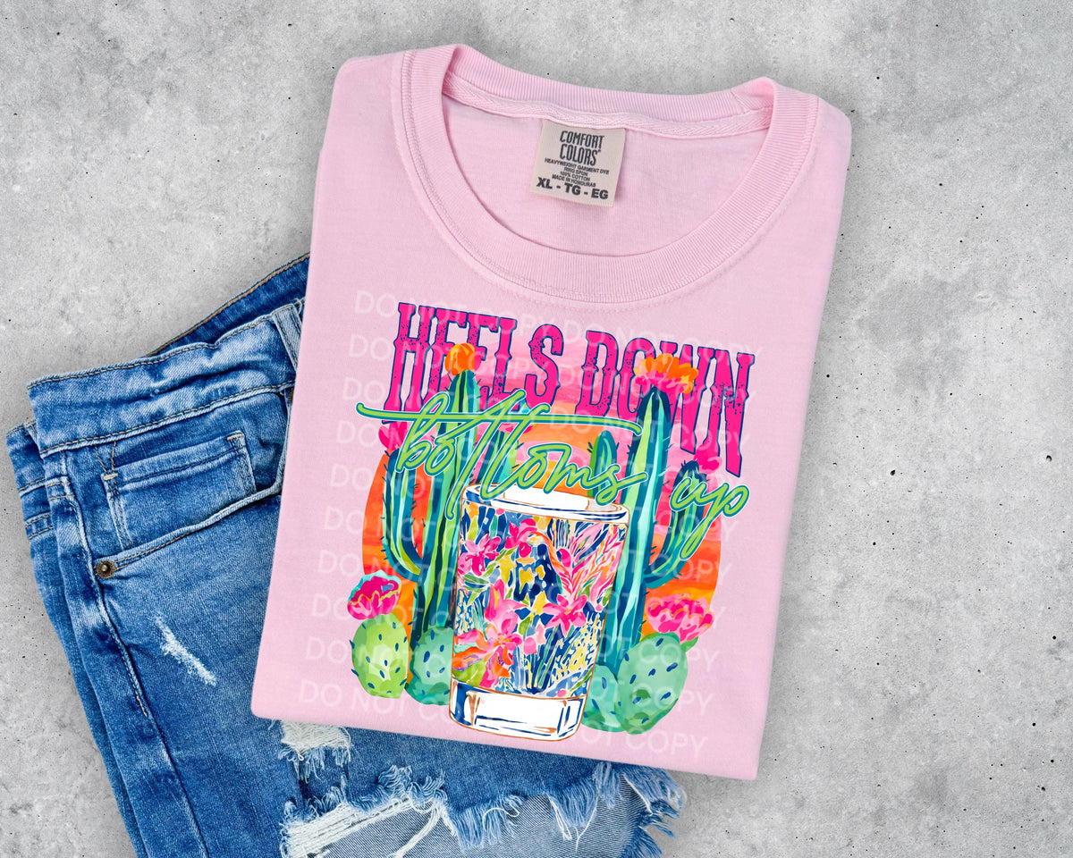 Heels down bottoms up glass (SCG) DTF transfer