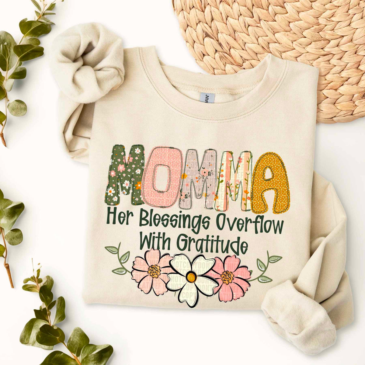 Momma Her Blessings Overflow With Gratitude (SDD) 78095 DTF Transfer