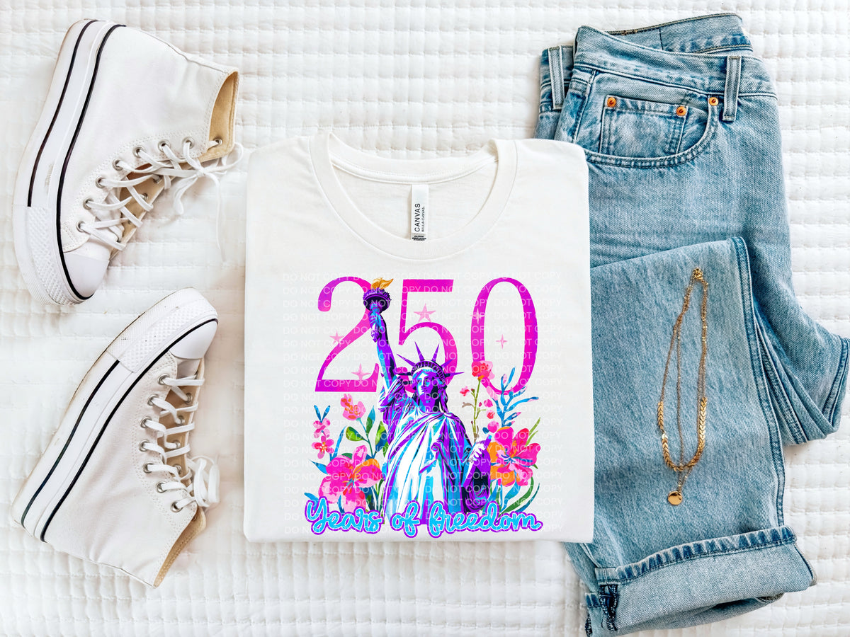 250 pink font with statue (SCG) DTF transfer