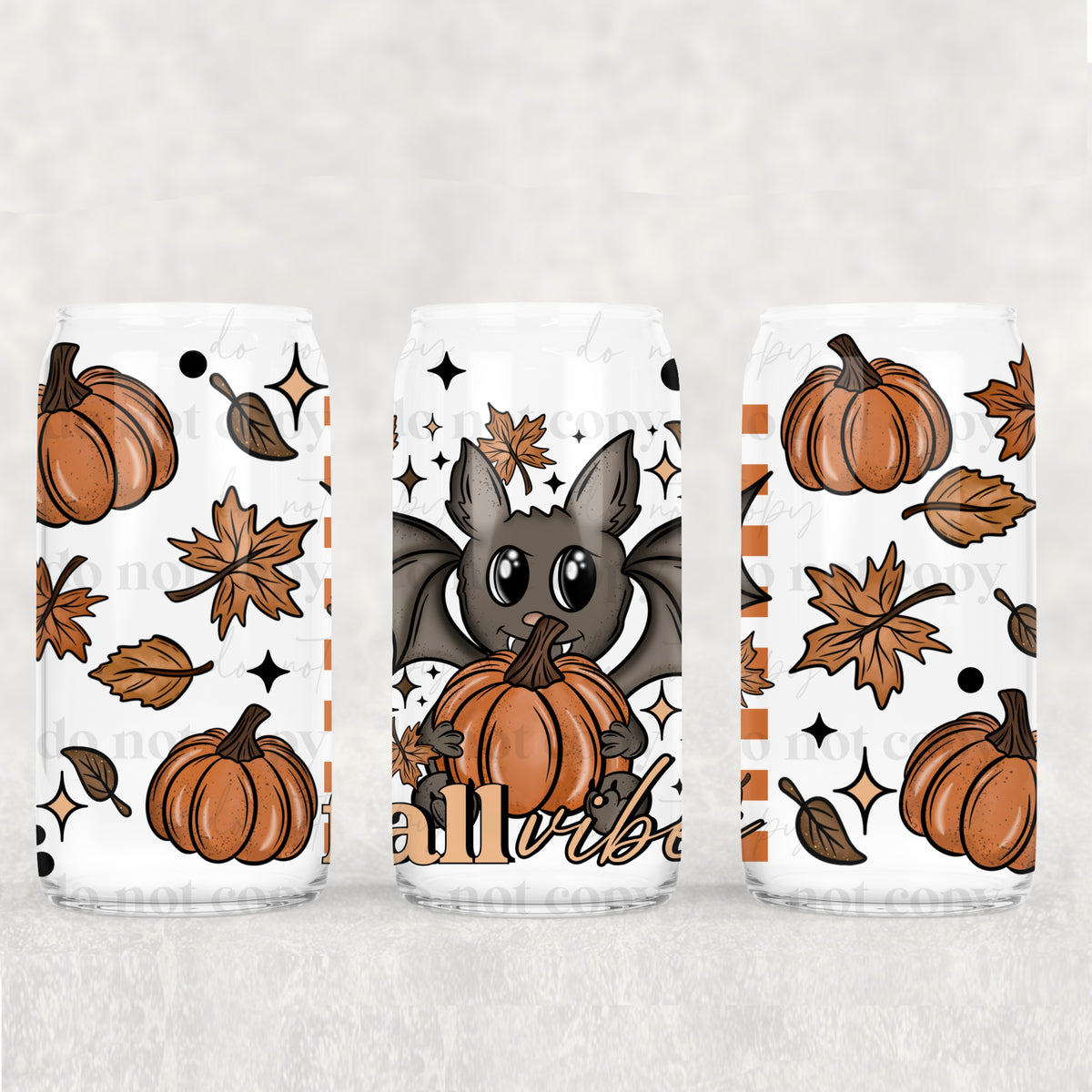 1668 fall vibes bat inside pumpkin (CSC) UV DTF WRAP