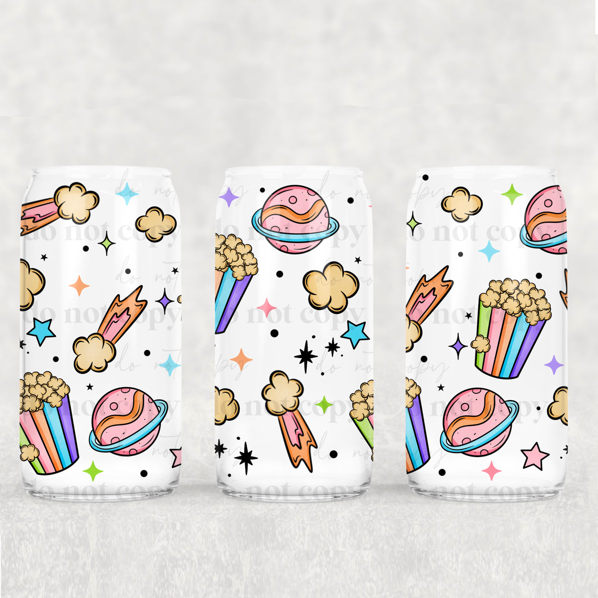 1671 popcorn and planets (CSC) UV DTF WRAP