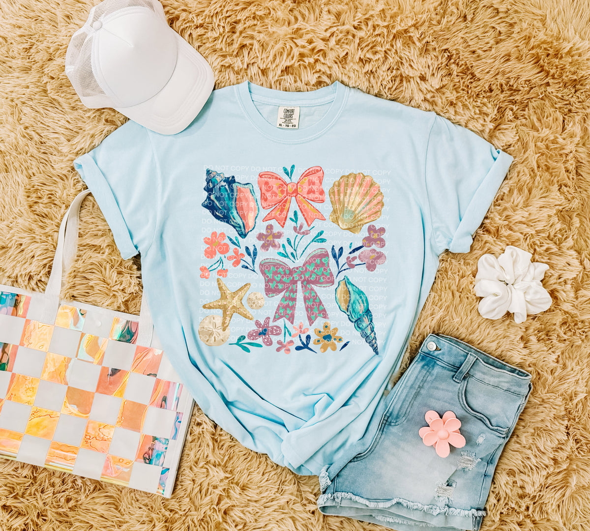 Shell and cow collage (SCG) DTF transfer