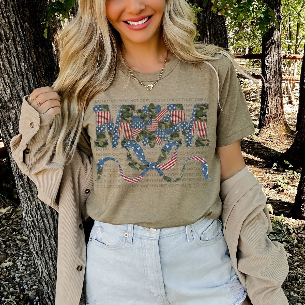 Mom patriotic with flower (SCG) DTF transfer