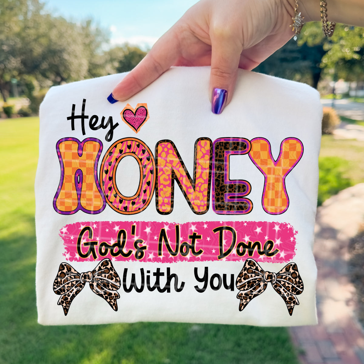 Hey honey leopard bows (Virgo) DTF Transfer