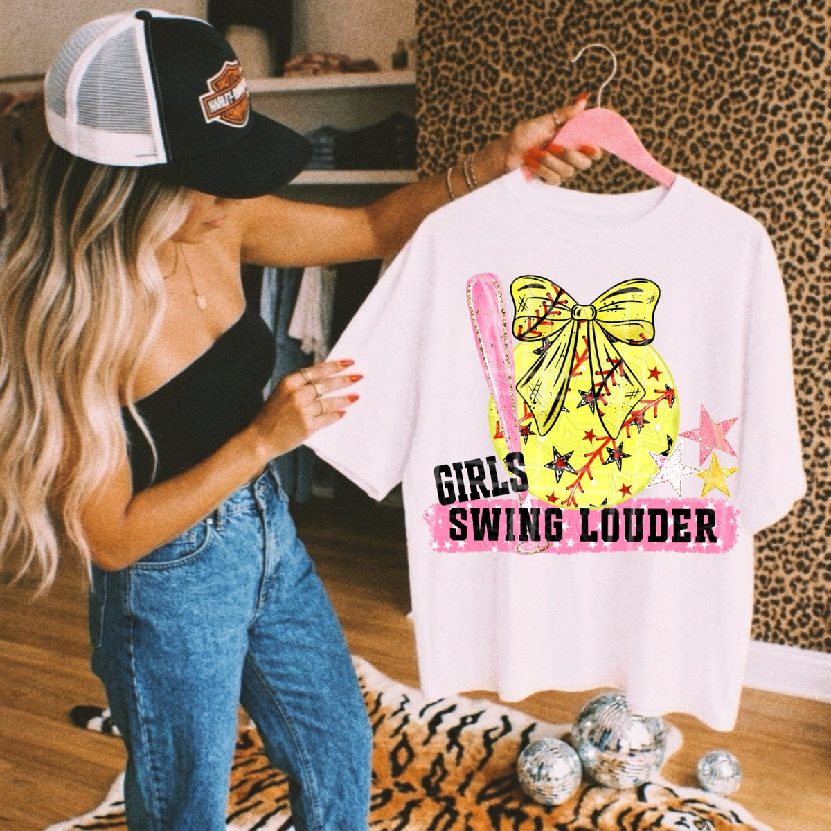 Girls swing louder softball (Virgo) DTF Transfer