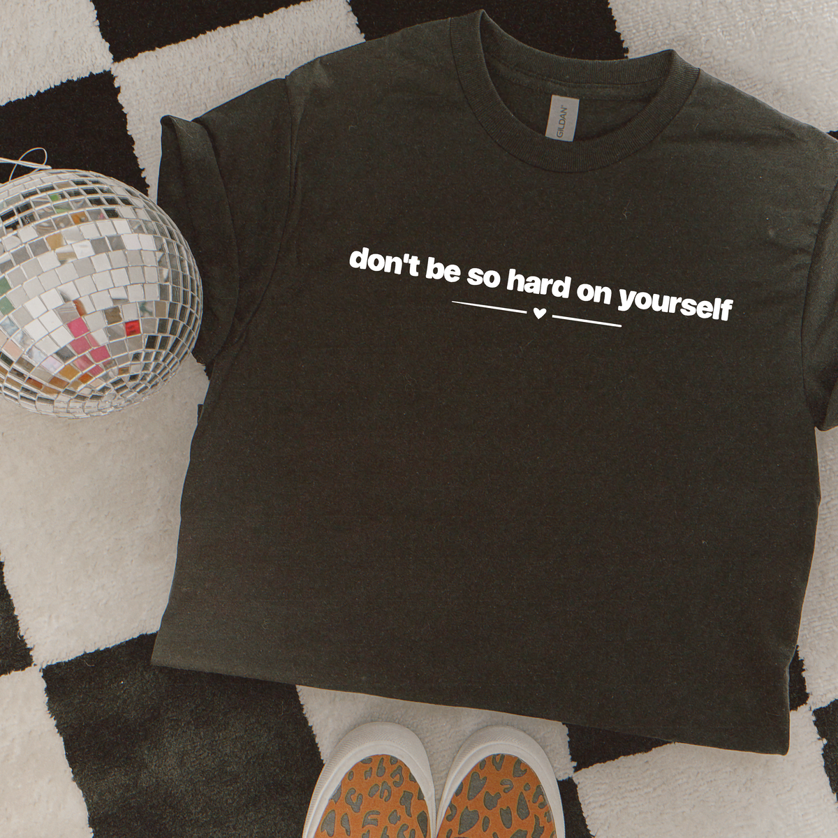 Don't be so hard on yourself (white) (Two Peas) DTF Transfer