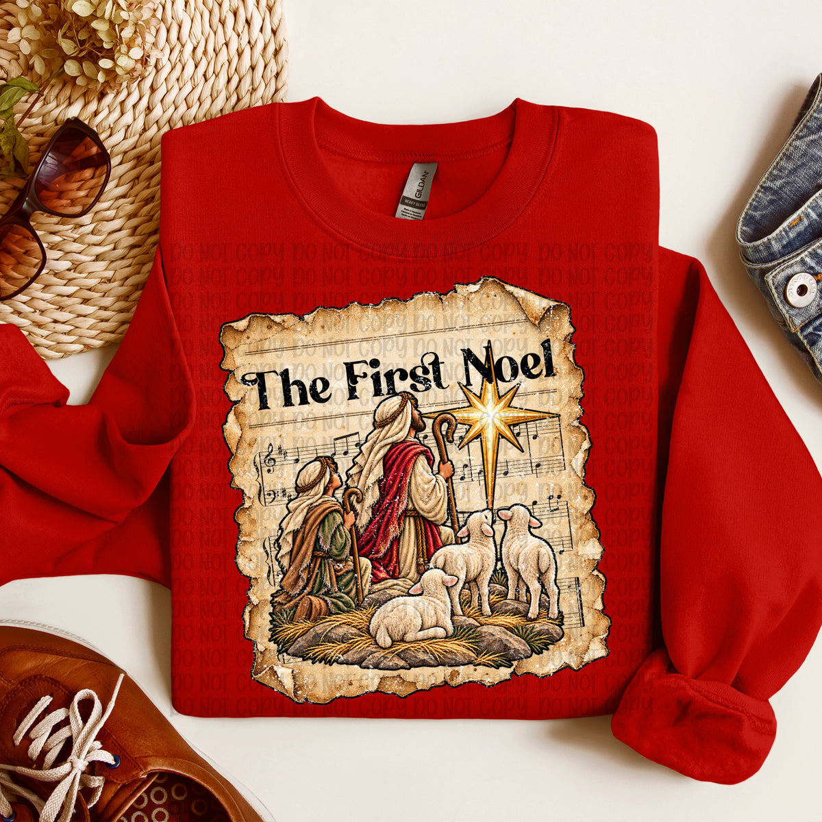 The first noel vintage hymn (VP) DTF Transfer