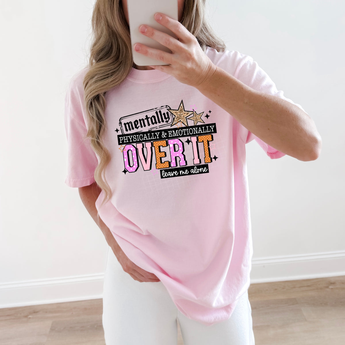 Over it leave me alone BLACK (CSC) DTF Transfer