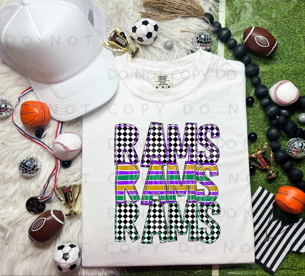 Rams St Patrick's Day Mascot Stacked 78137 DTF Transfer