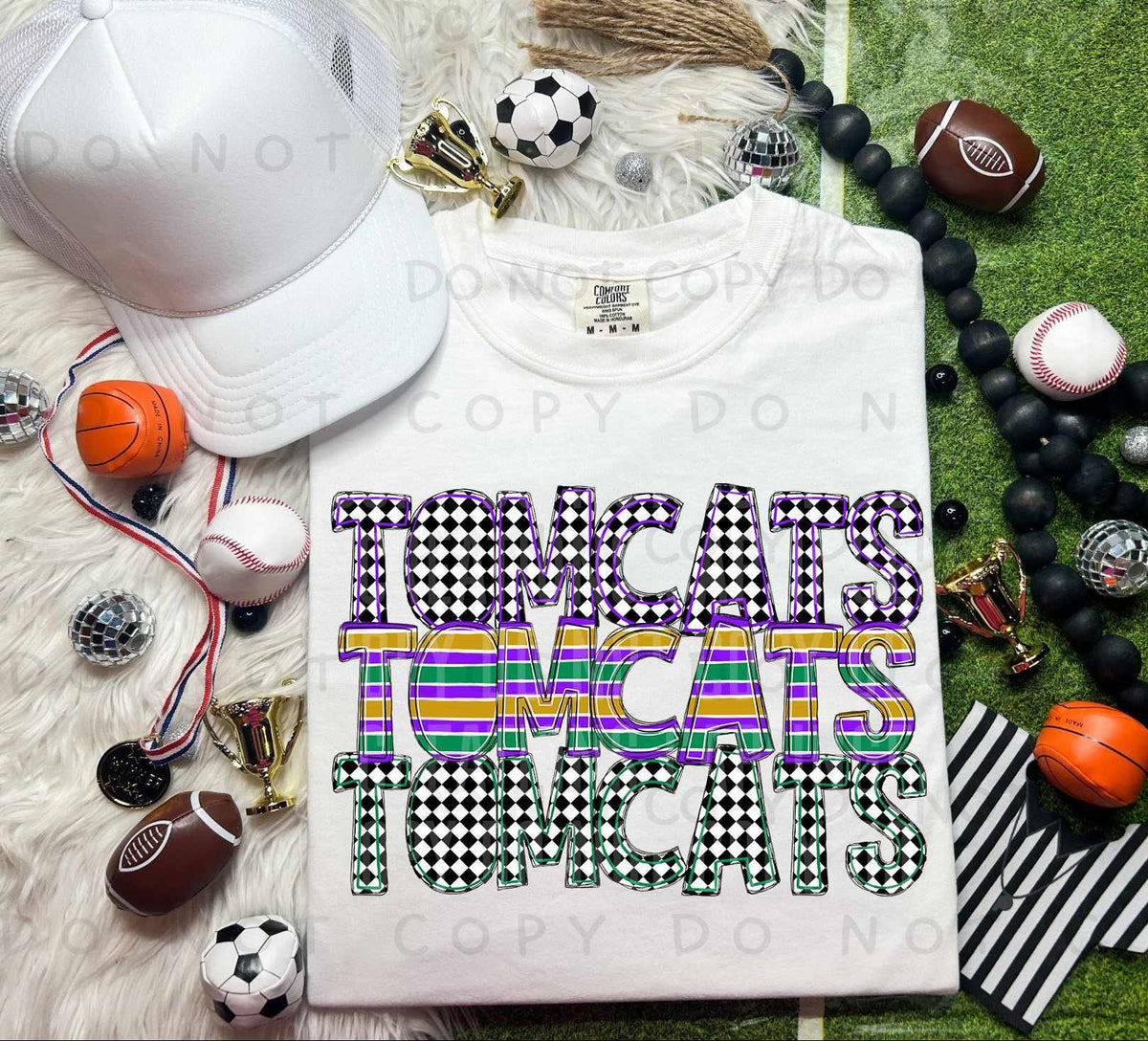 Tomcats St Patrick's Day Mascot Stacked 78158 DTF Transfer