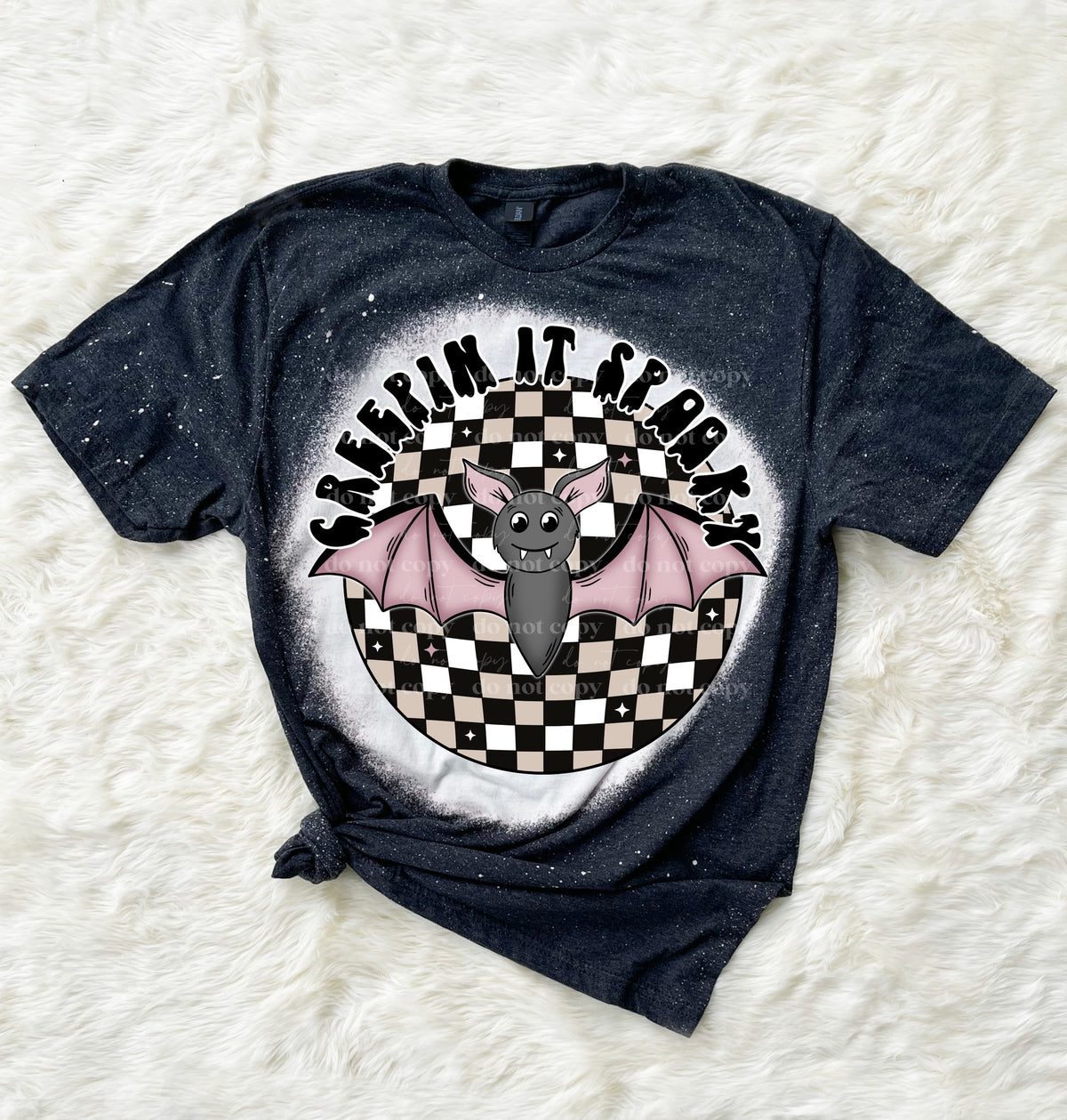 Creepin it spooky bat circle DTF TRANSFER