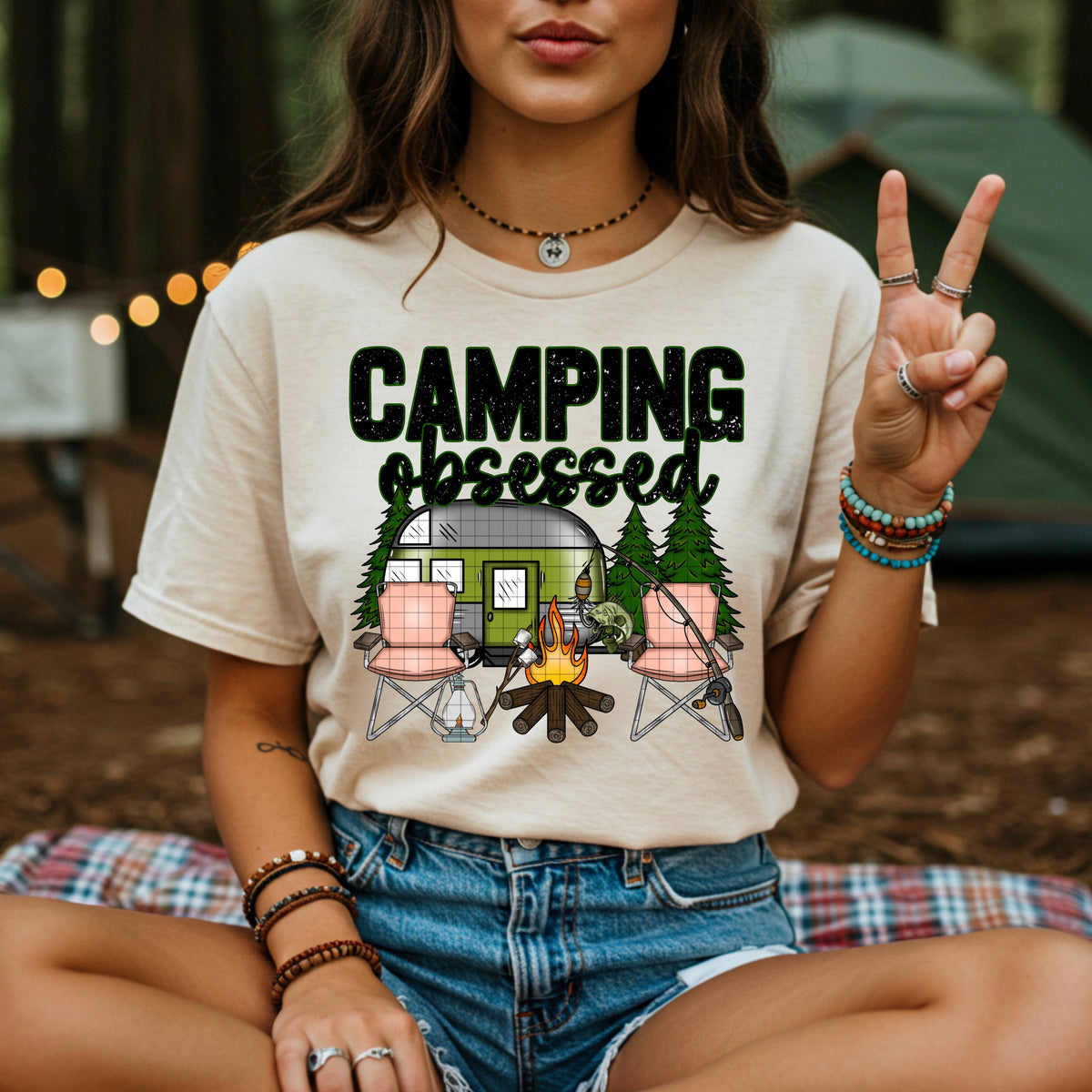 Camping obsessed camper (DD) DTF Transfer