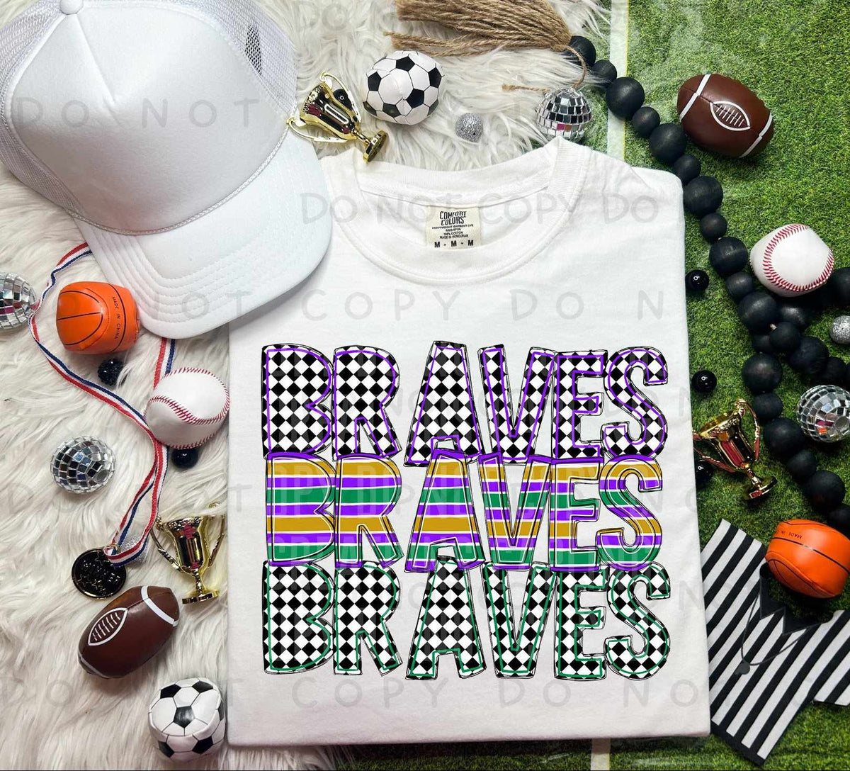 Braves St Patrick's Day Mascot Stacked 78177 DTF Transfer