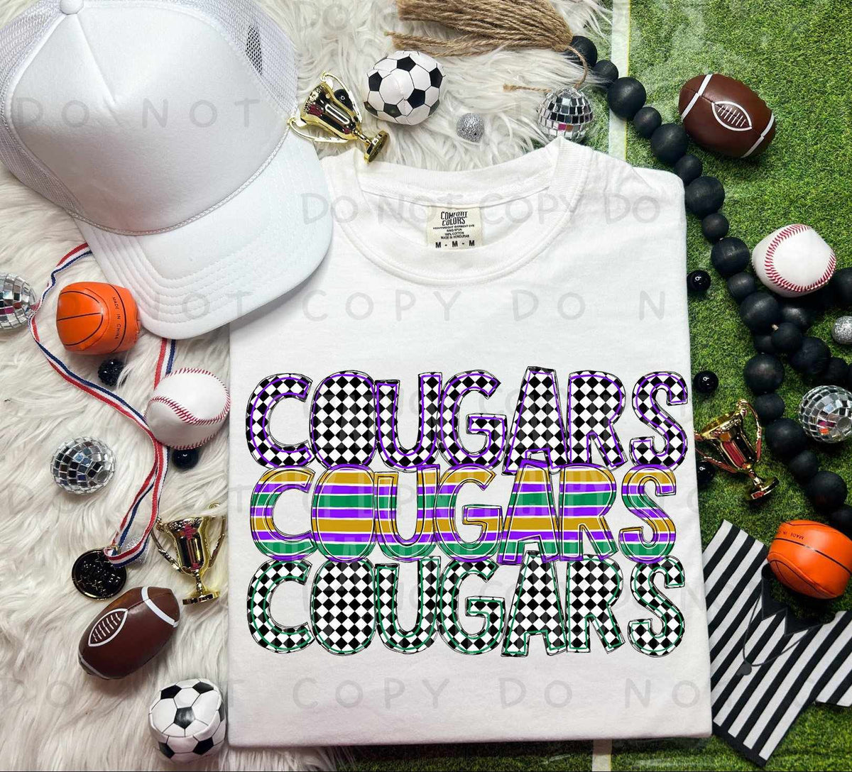 Cougars St Patrick's Day Mascot Stacked 78182 DTF Transfer