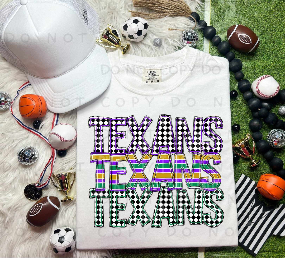 Texans St Patrick's Day Mascot Stacked 78184 DTF Transfer