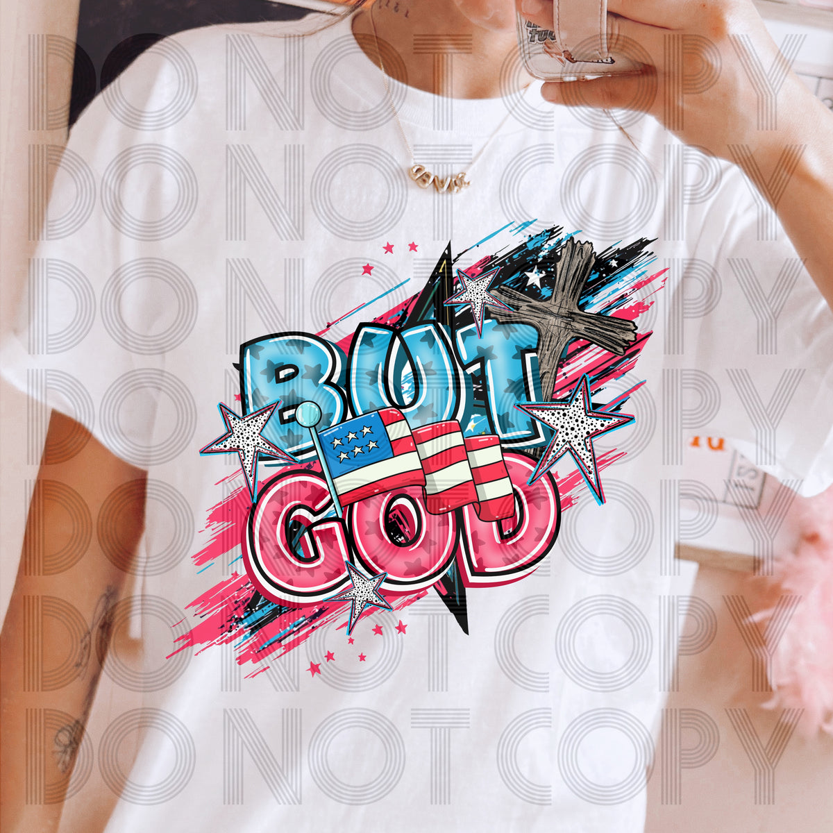 But God patriotic 103790 DTF transfer