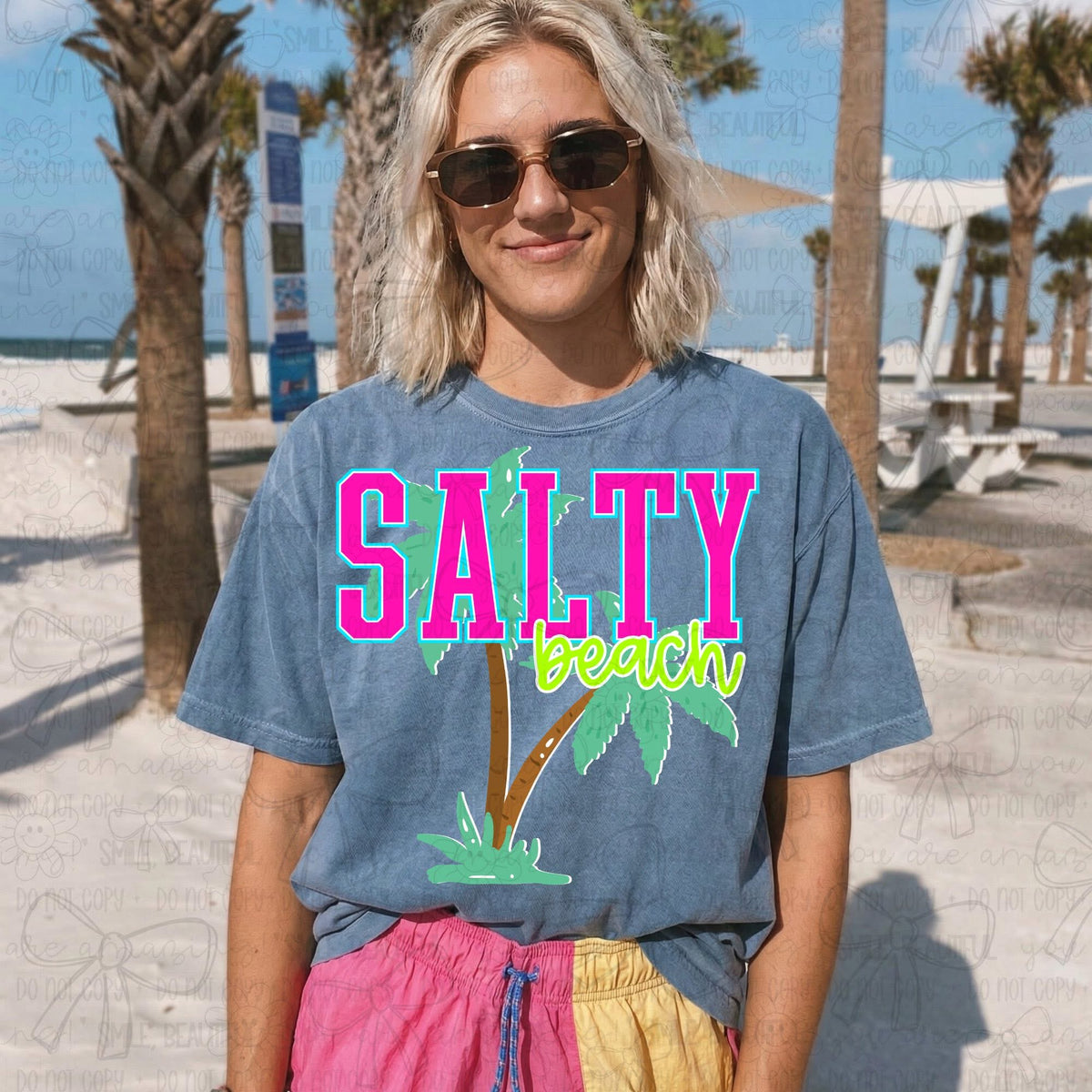 Salty Beach (palm background) (Carter) DTF TRANSFER