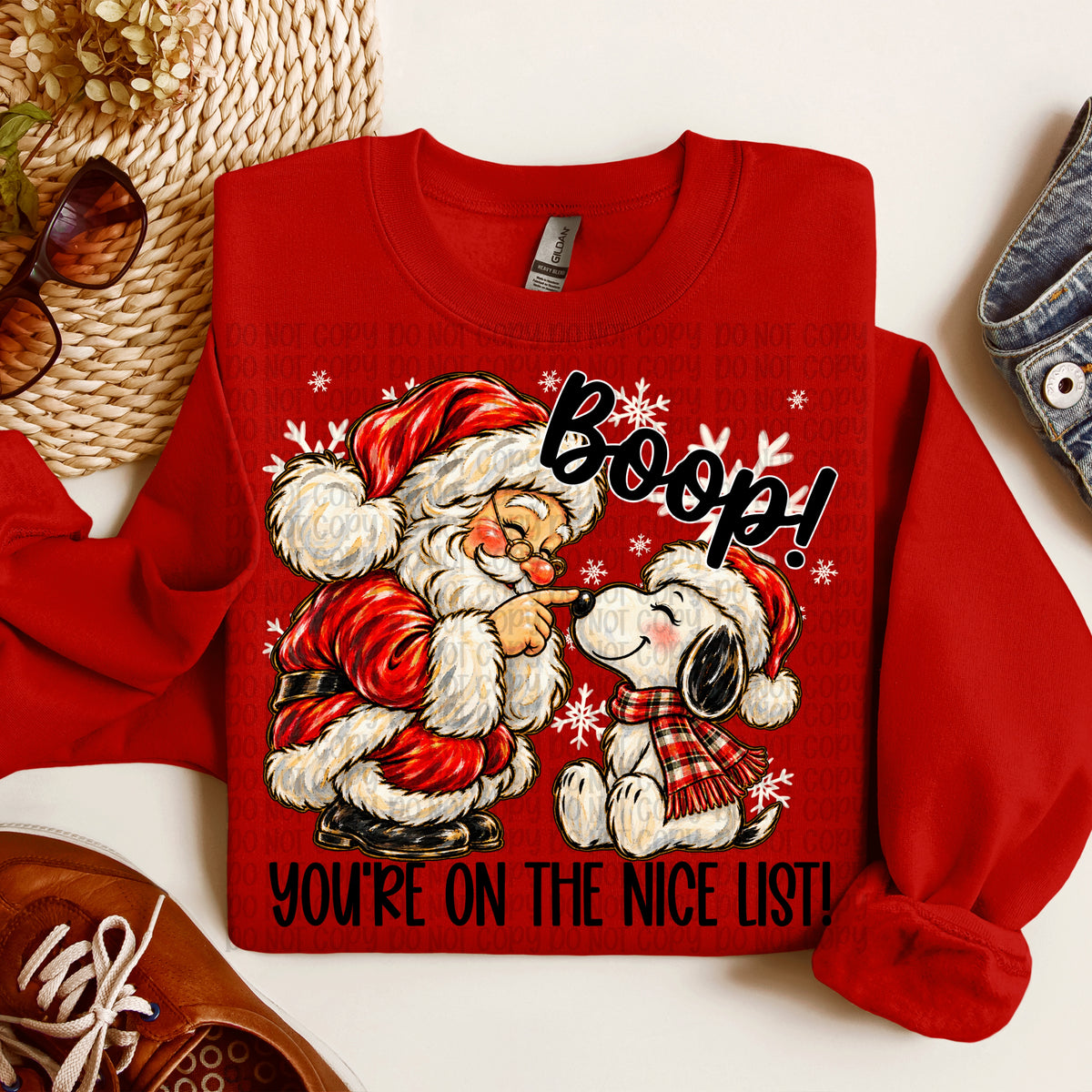 Boop! you're on the nice list Santa and snoop (VP) DTF Transfer