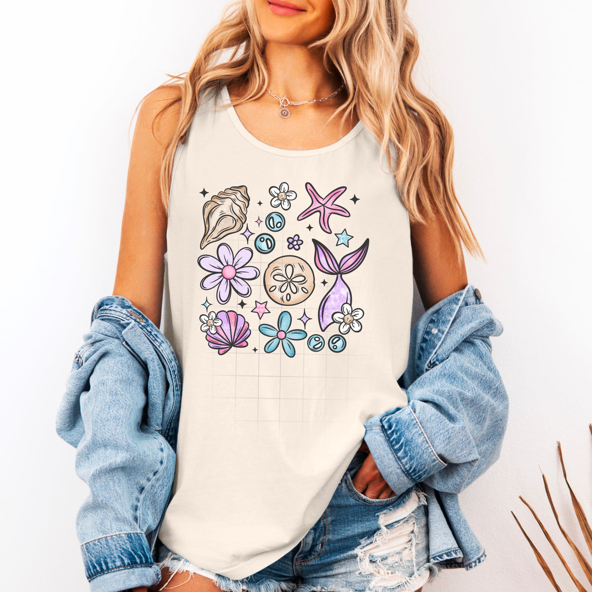 Sea shell colorful  (CSC) 106981 DTF transfer